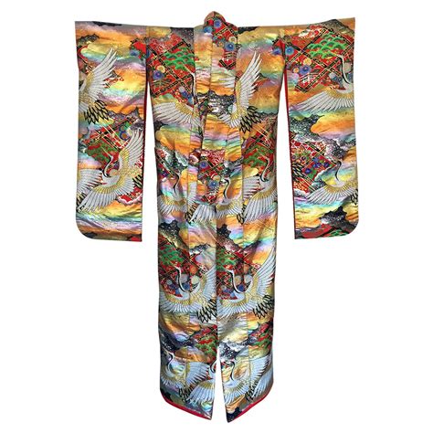 Vintage Japanese Silk Ceremonial Kimono At 1stdibs