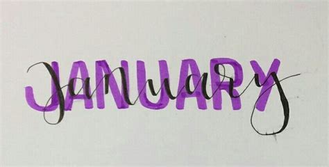 January Heading Calligraphy Calligraphy Scribble Doodles