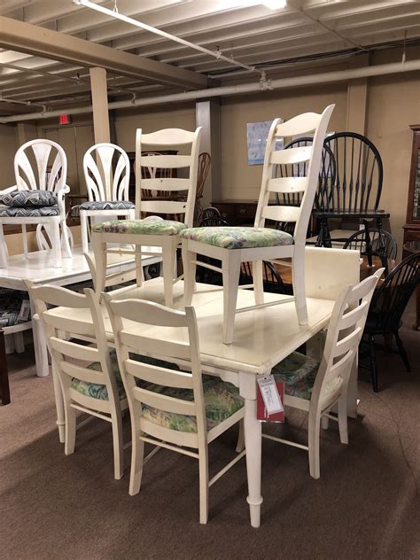 White Dining Table W 6 Chairs Delmarva Furniture Consignment