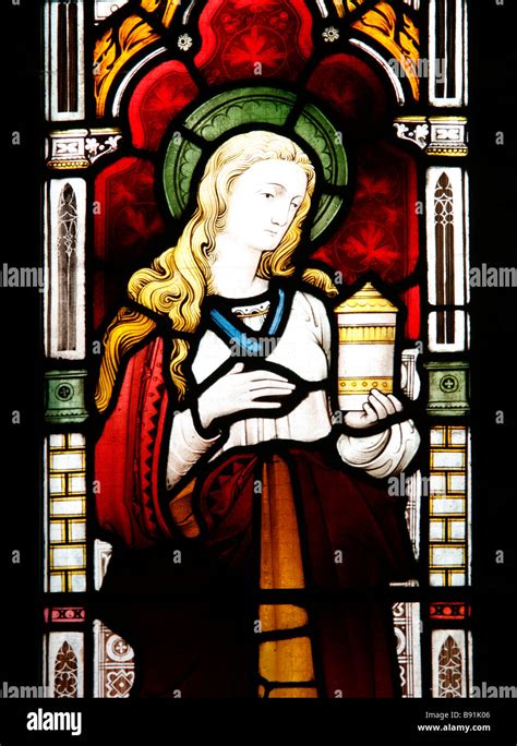 Stained Glass Window Saint Mary Magdalene Tyneham Church Dorset