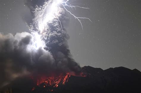Lightning Strikes Erupting Volcano In One Incredible Photo