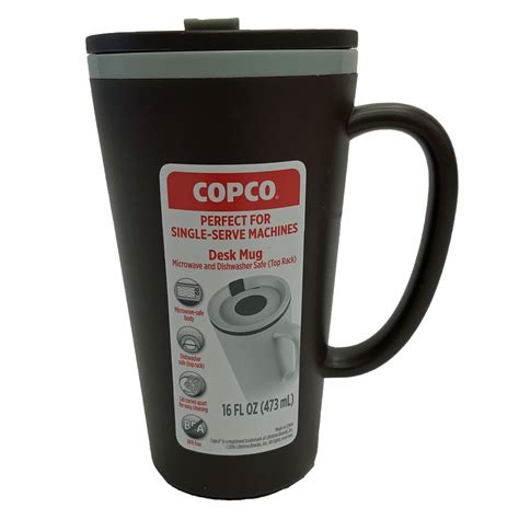 Copco Brown 16 Ounce Plastic Cone Double Wall Desk Mug