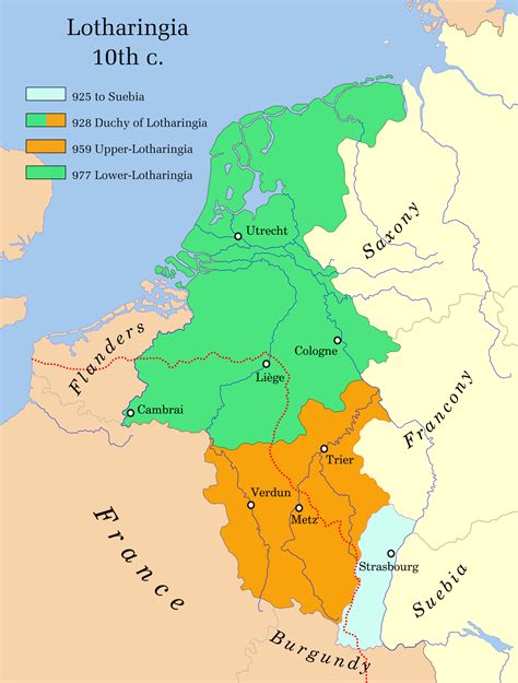 Lotharingia 959 Ad Verdun Netherlands Map Europe Map