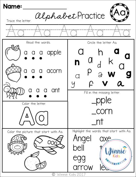 Preschool Worksheets Fill In Letter Free Kindergarten Worksheets