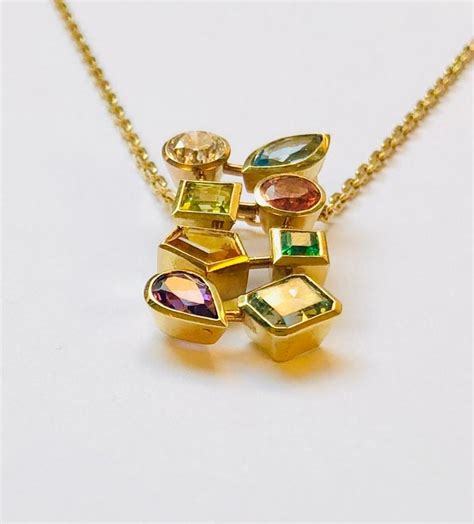 Multicolored Gemstone And Diamond Tutti Frutti Pendant For Sale At 1stdibs