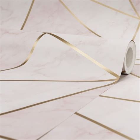 Zara Shimmer Metallic Wallpaper Soft Pink Gold