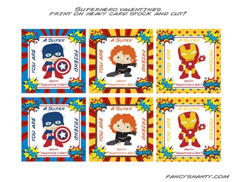 Free Printable Valentine Cards For Kids Superhero Valentine Cards