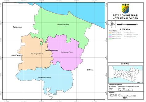 Peta Administrasi Kota Pekalongan Provinsi Jawa Tengah Neededthing My