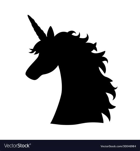 Unicorn Head Silhouette Inspirational Design Vector Image