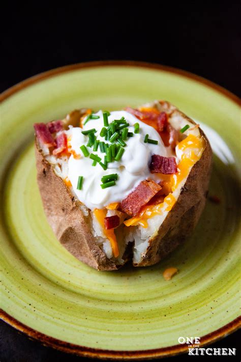 Baked Potato With Cheese And Bacon For One One In The Kitchen