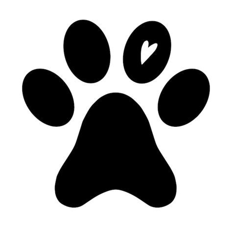 Premium Vector Dog Paw Silhouette With Heart