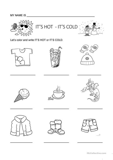 Hot And Cold Pictures Worksheets Worksheetscity