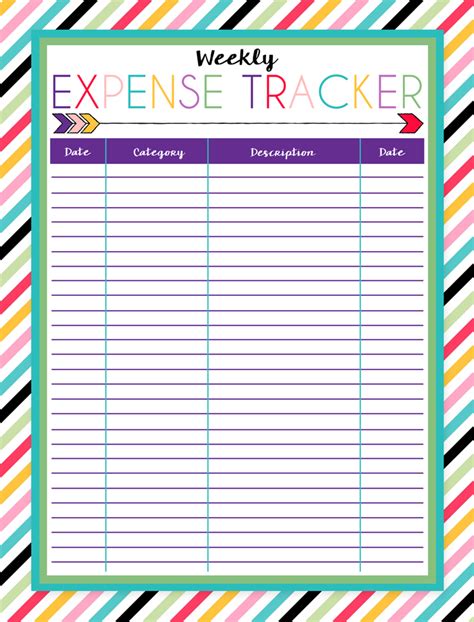 Expense Tracker Printable Free