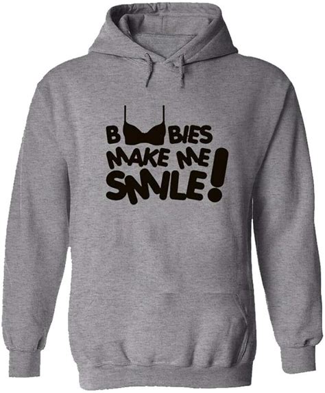 Boobies Make Me Smile Funny Novelty Mens Printed Tshirt Hoodie Rude T Top Tee Grey Xl