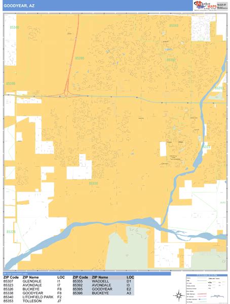 Goodyear Arizona Wall Map Basic Style By Marketmaps