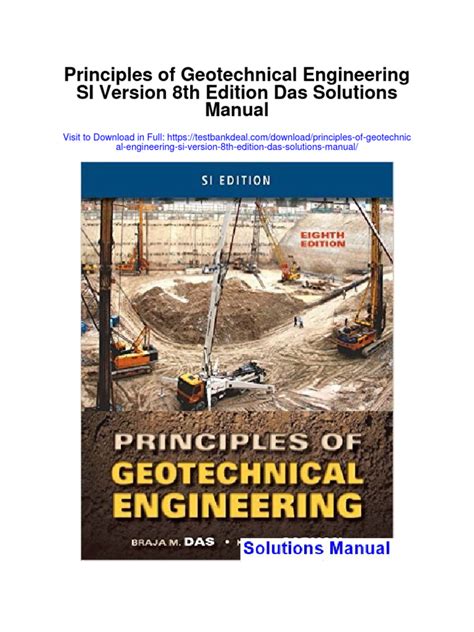 Principles Of Geotechnical Engineering Si Version 8th Edition Das