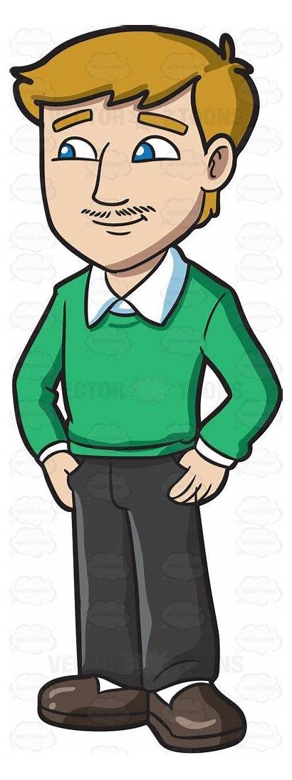 Father Cartoon Kind Clipart Drawing Brown Looking