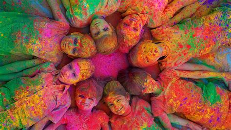 Cute Kids Painted By Colors Of Holi Holi Colors Holi Festival Of
