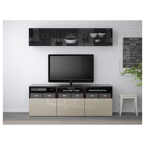 Aluminium beton eisen flanell glas holz kunststoff mdf melamin metall plexiglas pvc stahl stein. BESSTO Schrank für TV, Kombiniert / Glastüren - schwarz ...