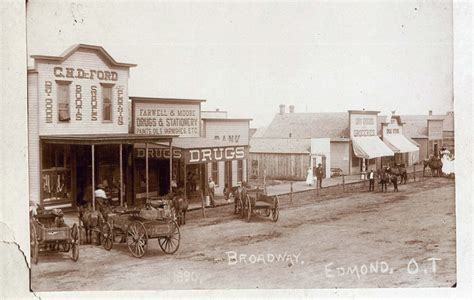 Down Town Edmond Oklahoma Cir 1890 Oklahoma History History