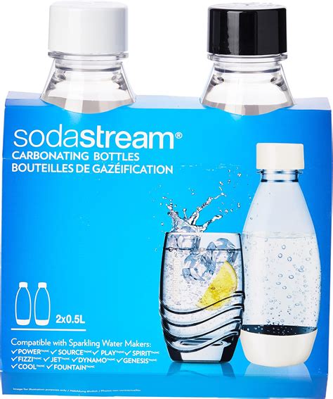 Sodastream 1l Carbonating Bottles Black Twin Pack Soda