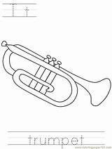 Trumpet Coloring Printable Holidays Veteran Coloringpages101 Entertainment Veterans Results sketch template