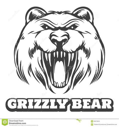 Grizzly Bear Head Logo Stock Vector Illustration Of