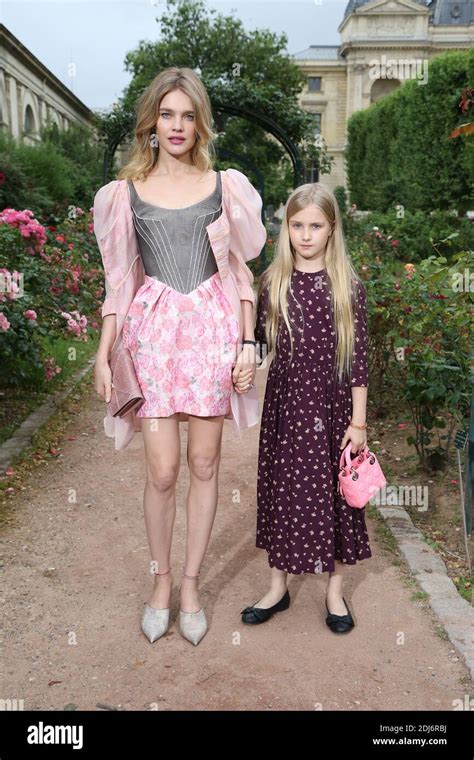 Natalia Vodianova And Her Daughter Neva Arriving At The Ulyana Sergeenko Haute Couture Fall