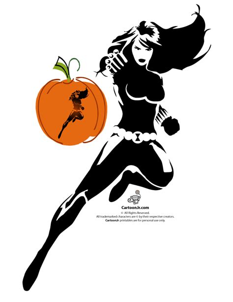 Marvels Avengers Printable Pumpkin Stencils Black Widow Avengers