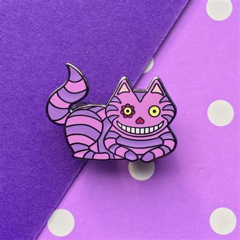 Cheshire Cat Disney Enamel Pin Alice In Wonderland Lapel Pin Etsy Cat Enamel Pin Enamel