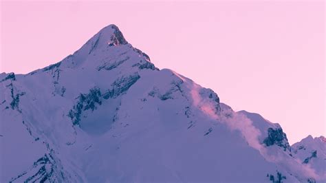 Mountain Peak Snow Winter Sunset Sky Pink Picture Photo