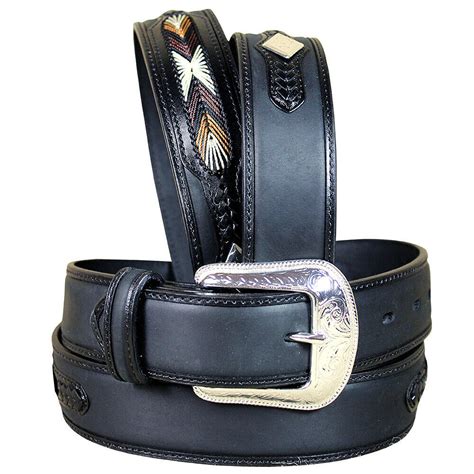 U 6820 3d Black Mens Western Fashion Leather Belt Removable Buckle Belts