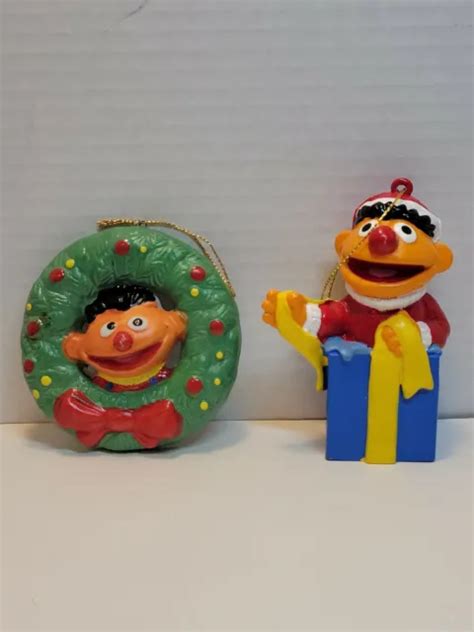 Vintage 1988 Muppets Sesame Street~ernie~christmas Ornaments Jim Henson