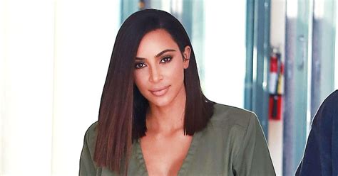 kim kardashian debuts new sleek lob hairstyle pics us weekly