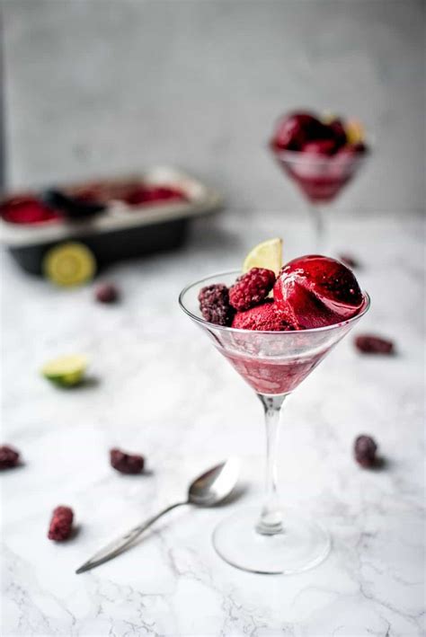 Blackberry Lime Sorbet Churn Or No Churn Recipe Lime Sorbet