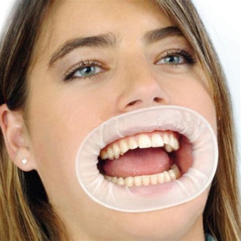 10pcs Dental Disposable Mouth Gag White Soft Sterile Rubber Dam Cheek