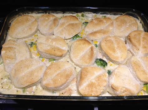 Chicken Alfredo Biscuit Casserole Called For Mushrooms I Substituted