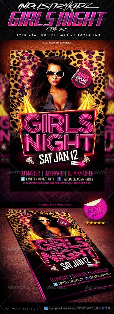 Girls Night Party Flyer Print Templates Graphicriver