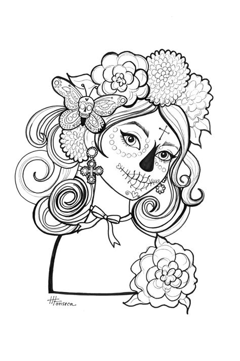 day   dead coloring pages    print