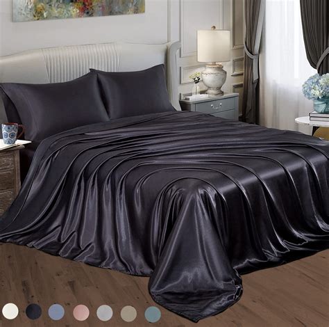 Royal Comfort Satin Sheet Set 3pcs Fitted Pillowcase King Silver 高級品市場