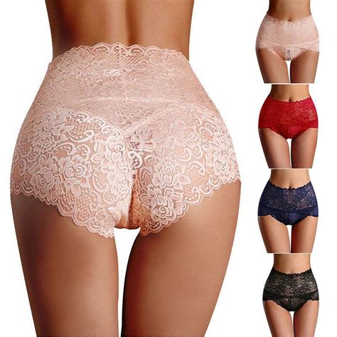 💰kjøp Women Sexy Lingerie Lace Panties Lace High Waist Brief Panties Thong High Waist Knicker