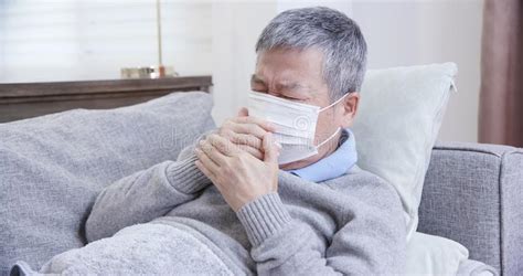 Asian Eldely Sick Man Cough Stock Photo Image Of Chinese Japanese