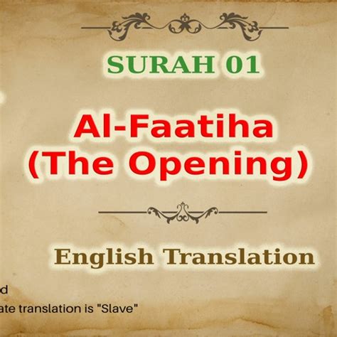 Stream English Translation Of Holy Quran 1 Al Fatihah The Opening