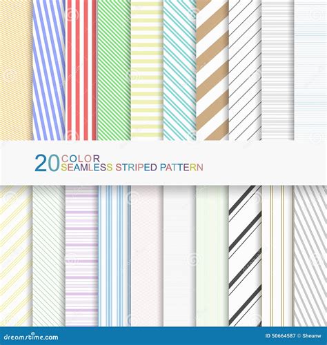Set Of Color Striped Patterns Seamless Vector Backgrounds For Your