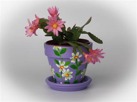 Flower Pot 4 Inch Terra Cotta Clay Pot Hand Painted Mom Etsy