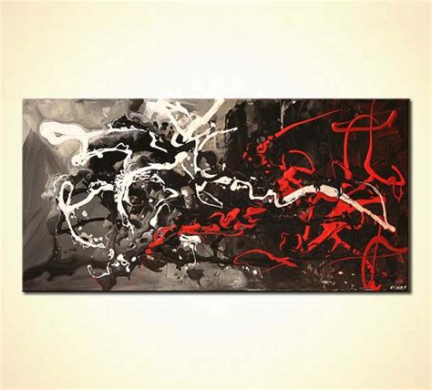 Painting For Sale Black White And Red Abstract Art 4903