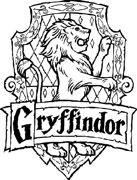 Gryffindor Logo Coloring Page Logo Qrw