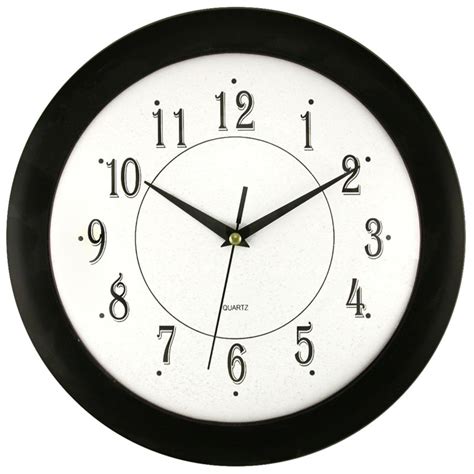 Timekeeper 6424 12 In Quartz Black And White Wall Clock With Black