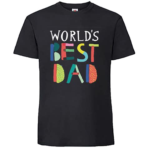 Mens T Shirt Fathers Day World Best Dad Print Gift Short Sleeved ...