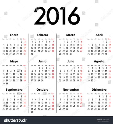 Calendario 2016 Más De 36319 Vectores De Stock Y Arte Vectorial Con